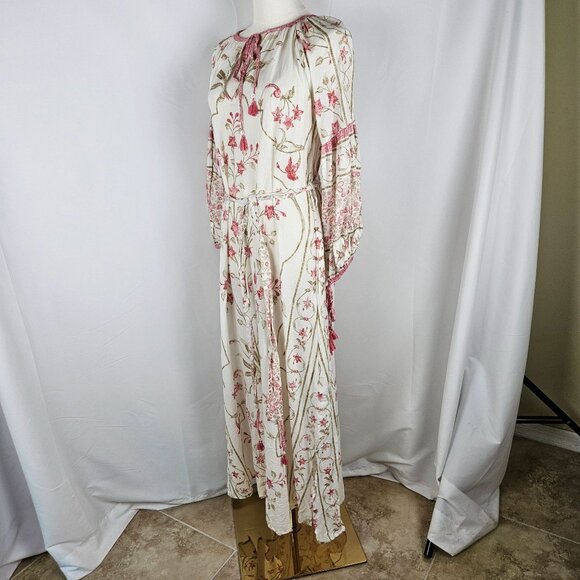 D' Ascoli Aisha Maxi Dress Linen Soft Rose Size Small Bohemian - Picture 6 of 15